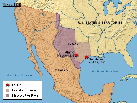 The Texan War of 1835-1836 Tx1836mapusmt