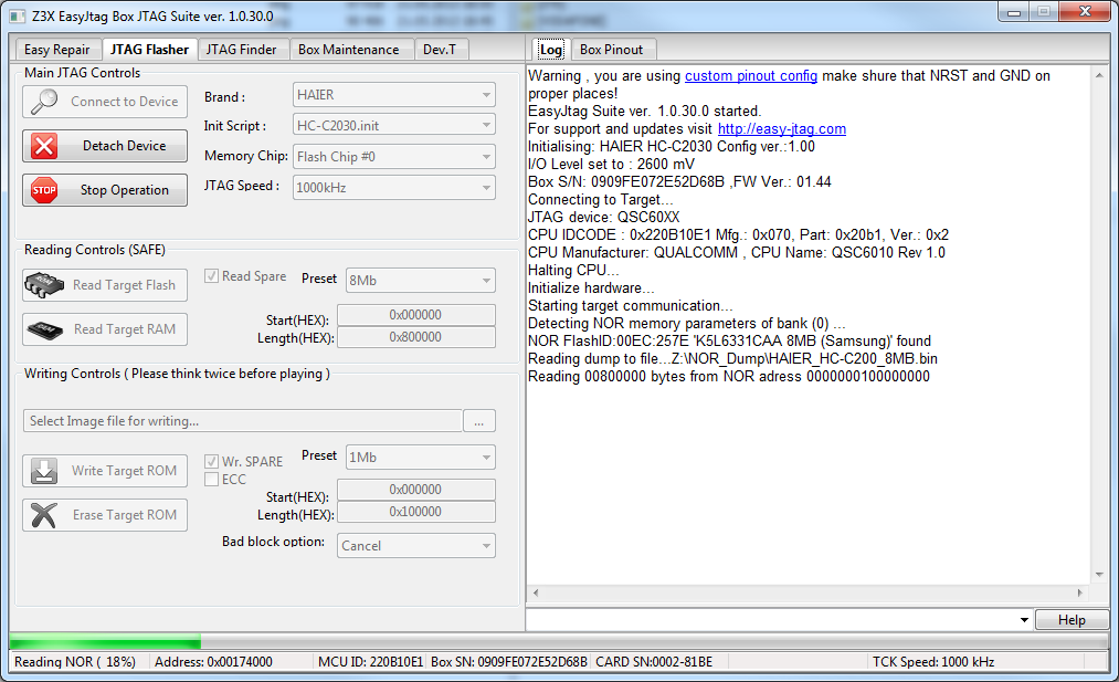 JTAG Finder guide : HAIER C200 Haier_Dumping1