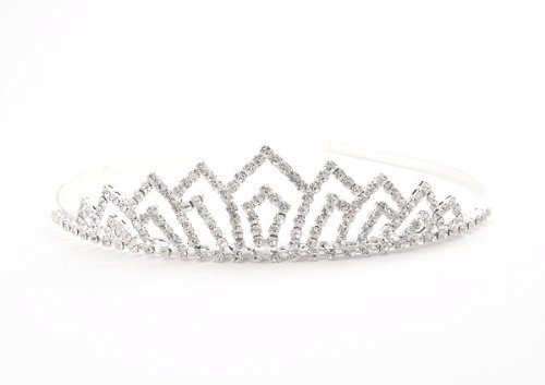 AD198 DIAMIE Bridal Wedding Silver Plated Crystal Tiara Crown Hair Accessory | Fashion Jewelry 31oqnHbxXAL