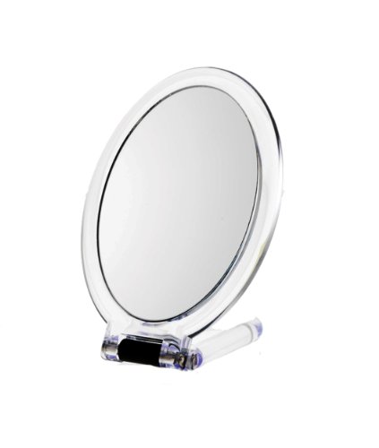 Danielle D217 Ultra Vue Oval Folding Hand Held Mirror, Clear Acrylic | Travel Tote 31vfEKA93bL