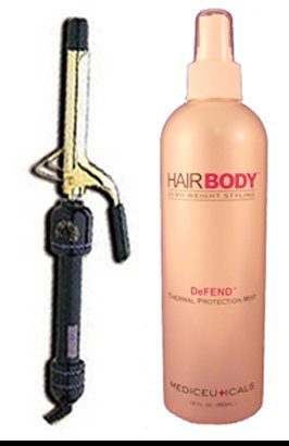 3/4inch Curling Iron & Defend Combo * Includes: 3/4inch Spring Grip Hot Tools & 12oz Defend Thermal Mist | 3 In Curling  31zKh9r%2B3ZL