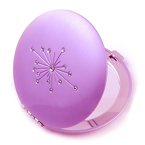 Violett Rhinestone Round Dual Sided Makeup Cosmetic Mini Compact Travel Mirror | Gifts For Bridesmaid 41MFhprTNgL