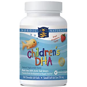 Childrens DHA 250 mg Strawberry Flavor By Nordic Naturals - 360 Chewable Soft Gels 41RXuzDYEZL._AA300_