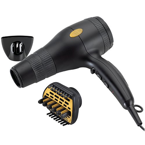 Gold N Hot GH2240 Professional 1875 Watt Ionic Hair Dryer with Duetto Styler Ceramic Attachment | 1875 Hair Dryer 41WCG20CFHL