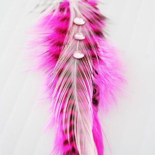 PINK Swarovski Crystal Bling - Bling- Feather Hair Extension | How To Make Beaded 51-s3g35hgL