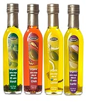 Mantova Organic Flavored Extra Virgin Olive Oil,Basil,Garlic,Lemon,Chili.8.5 oz each. 51DVY278FNL._SL210_