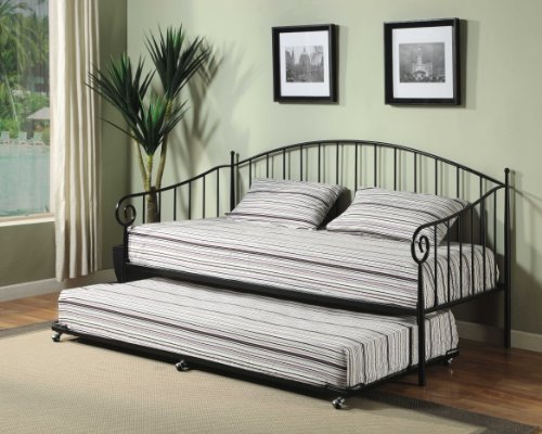 12:45  Review Matt Black Metal Twin Size Day Bed (Daybed) Frame With Pop Up Trundle 51EiI5cDouL