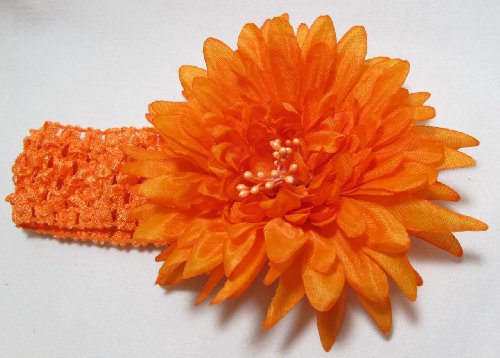 Large Orange Flower with Crochet Headband | Girls With Headbands 51OC41G8zkL