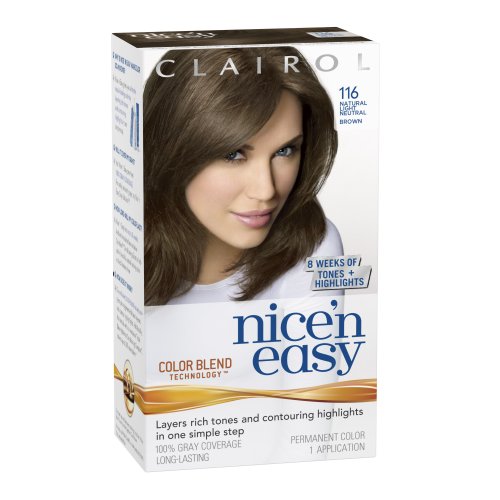 Clairol Nice n Easy Hair Color 116 Natural Light Neutral Brown 1 Kit (Pack of 3) | Best Home Hair Coloring 51ZF-mCjpJL