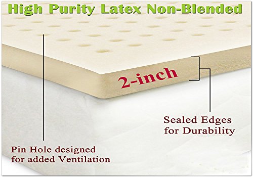 16:09 Discount All Natural Latex Non Blended Mattress Topper with Preferred Medium Firmness 2 inch thick - KING Size 51vSZxNQFCL