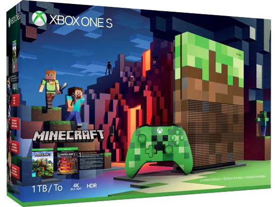 Xbox One S Minecraft Xbox-One-S-ediiton-limitee-Minecraft-pack-bundle