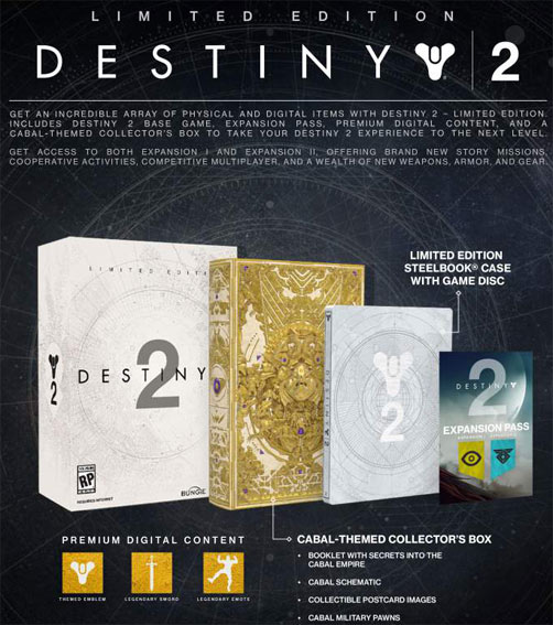 Destiny 2 Collector's et Limited edition Steelbook-Destiny-2-edition-collector-PS4-Xbox-PC