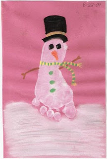 Boneco de neve com o pé Footprint_snowman