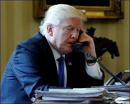 Putin and Trump agree to try to rebuild U.S.-Russia ties, cooperate in Syria US-President-Donald-Trump-speaks-by-phone-Washington-Jan-28-2017-Reuters