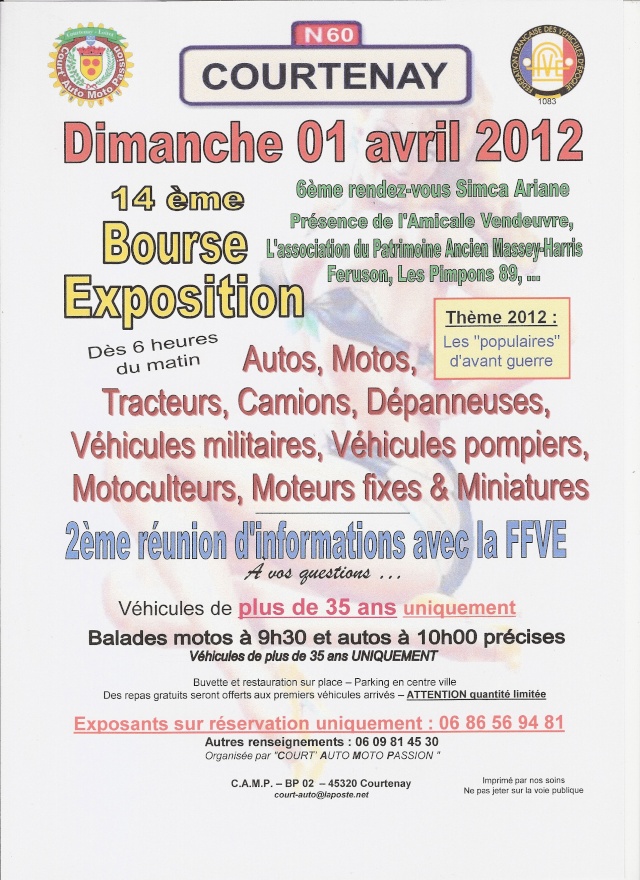 [01 avril 2012] : Expo -bourse de Courtenay ( 45 ) Courtenay-2012