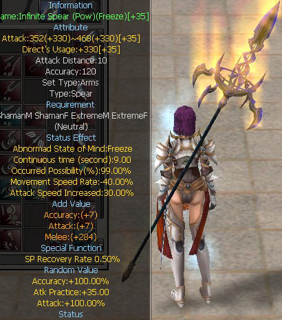 Infinite Spear +35  61-107