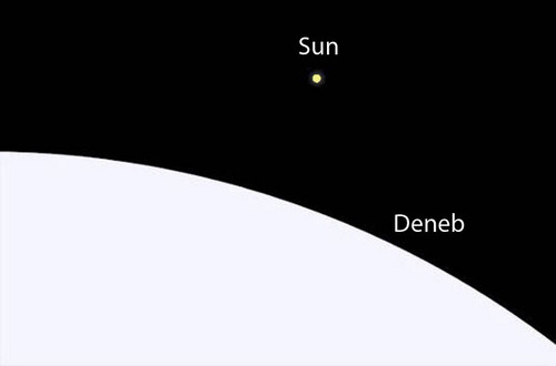 La supergéante Deneb Sun_deneb_comparison