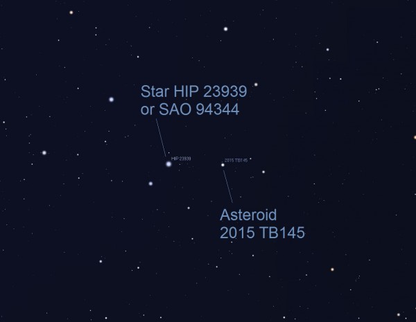 Update: Close pass of Halloween asteroid TB145at320amET0720UT10312015-e1446201019972