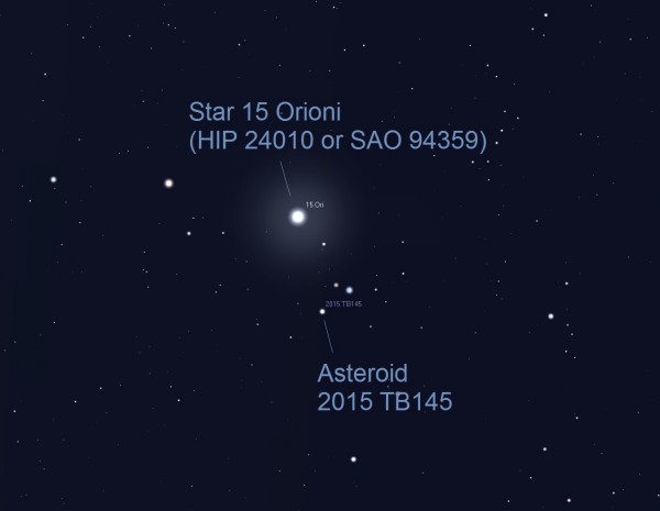 Update: Close pass of Halloween asteroid TB145at335amET0735UT10312015-e1446201011113