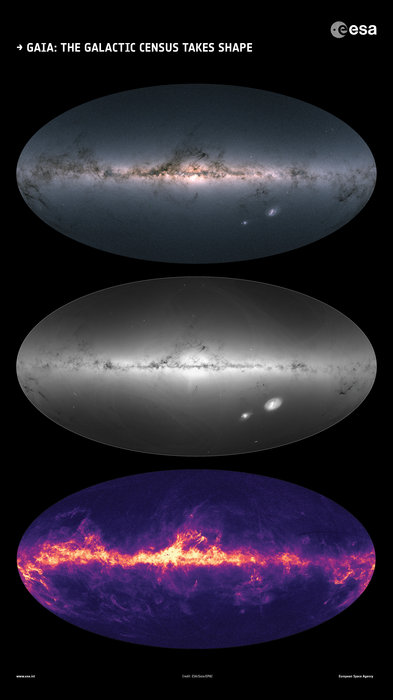Gaia’s 2nd data release: 1.7 billion stars! Gaia-brightnesses-colors-density-dust