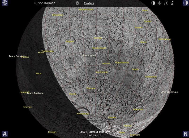 China's Probe Chang'e 4 Lands on Far Side of Moon Moon-Von-Karman-Crater-Changee-China-1-3-2019-e1546517306198