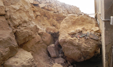 Giza plateau mastaba block fell, restoration to start Sunday 2013-635189993475813990-581