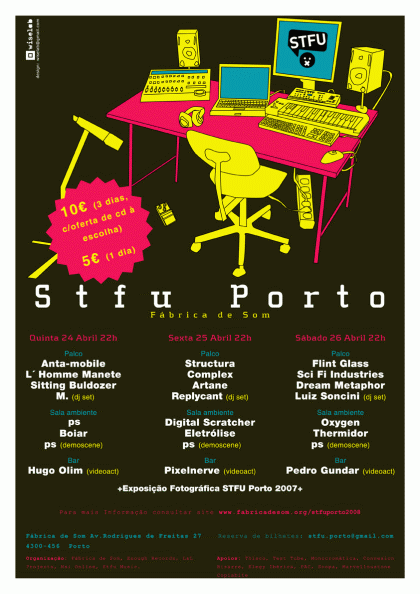 Stfu Porto 2008 Festival de Música electrónica/experimental Flyer_080424