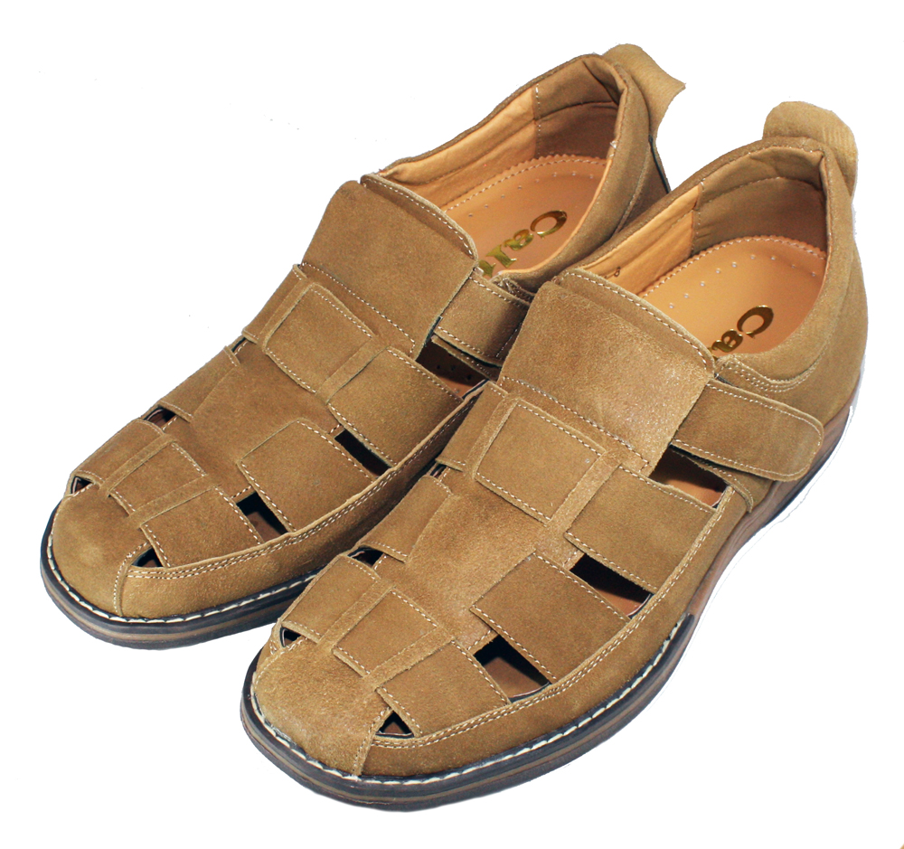 Zapatos con alzas - (lifts, elevator boots, alzas sueltas, etc) Calto-v3255-2-8-inches-taller-nubuck-brown-fisherman-sandals-43