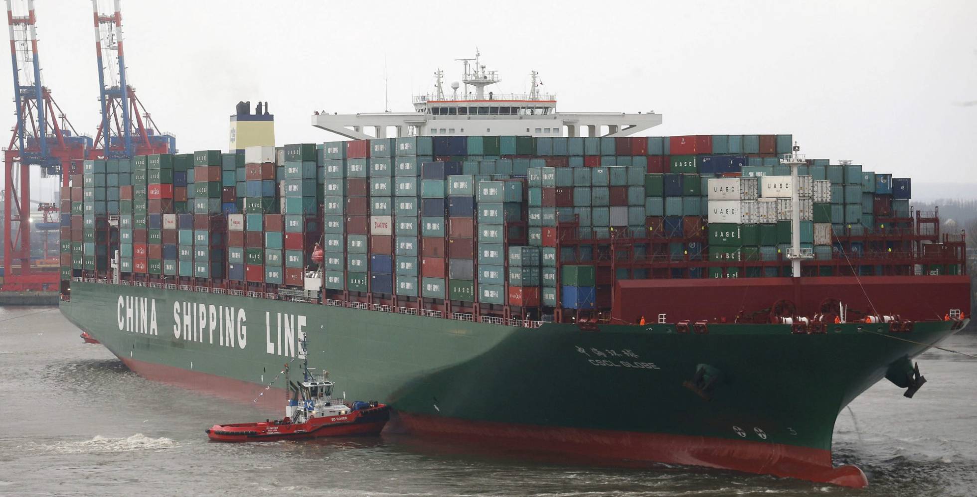 Comercio y transporte marítimo. El barco contenedor más grande del mundo, el CSCL Globe de la compañía China Shipping Group 1479469895_428413_1479470499_noticia_normal_recorte1