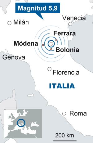 Un seísmo de 5,9 grados sacude Italia y deja siete muertos 1337489255_970834_1337591020_sumario_normal