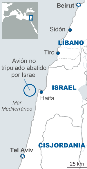 Israel derriba un avión no tripulado que iba a violar su espacio aéreo desde Líbano 1366897253_393532_1366903694_sumario_normal
