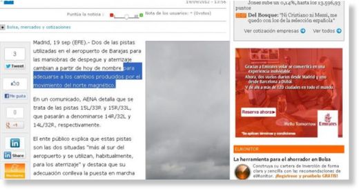 Dos pistas de Barajas cambian de nombre para adecuarse al norte magnético Norte_magn_tico2