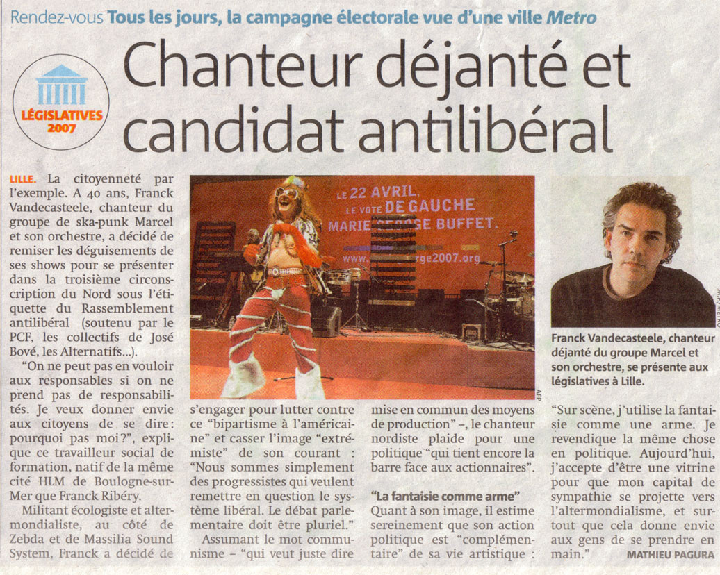 Marcel et son orchestre...........en politique??! Chanteur