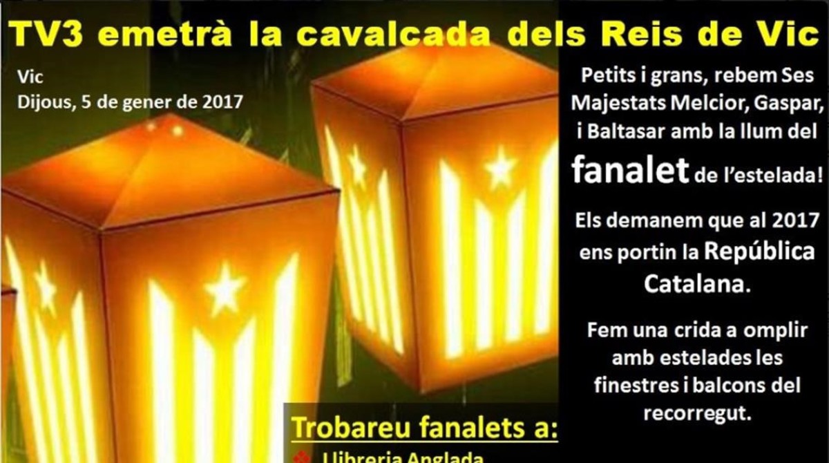 Farolillos independentistas en la cabalgata. Icoy36745639-fanalets170102170919-1483373559450