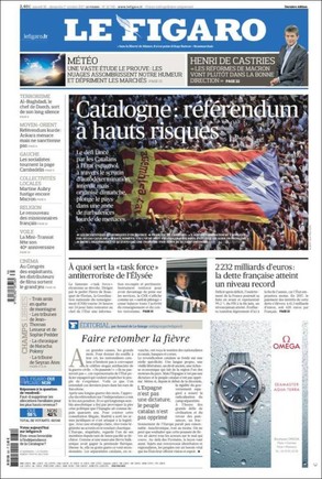 prensa internacional: pendientes del referéndum de Catalunya  'Financial Times' y 'Le Monde' dedican sus editoriales al confl 1506752009647