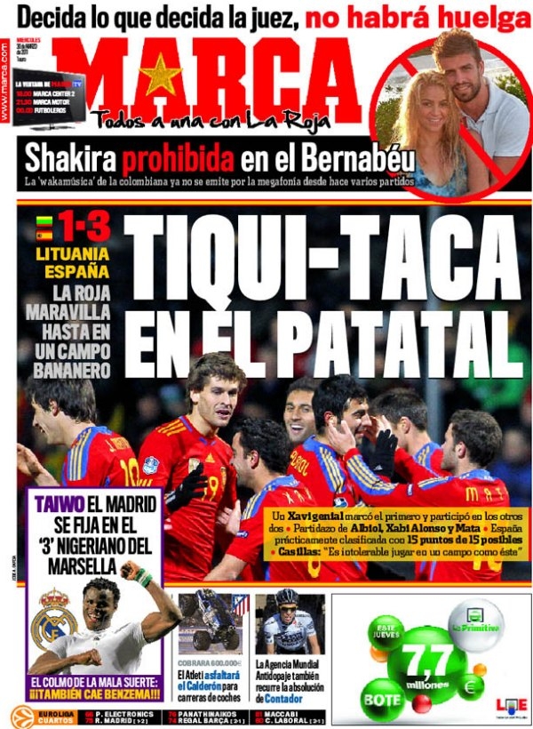 Marca y As coinciden en el titular del Lituania - España G3003