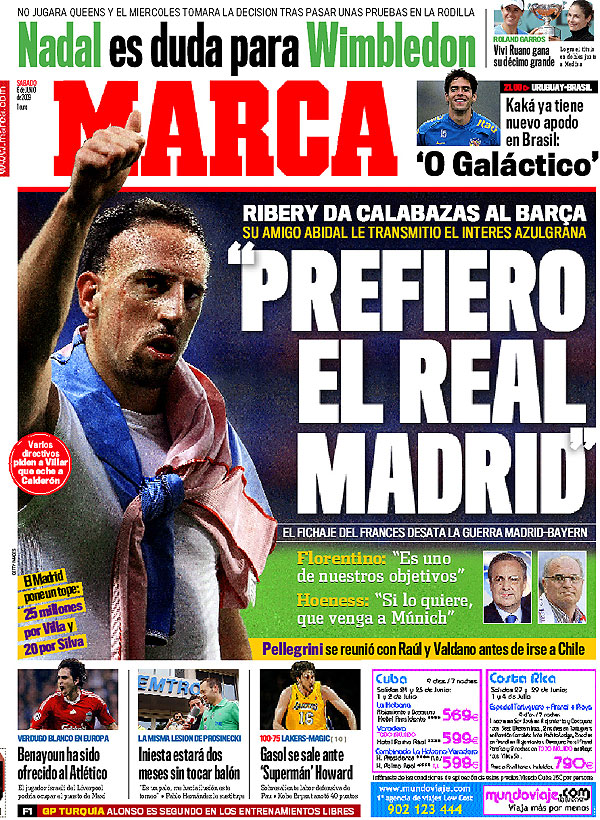 Ribery da calabazas al barça y elige el real madrid G0606