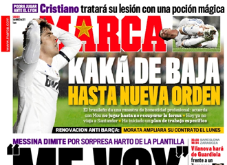 Kaká acuerda con Mourinho no jugar más hasta que recupere la forma 1299320674_0