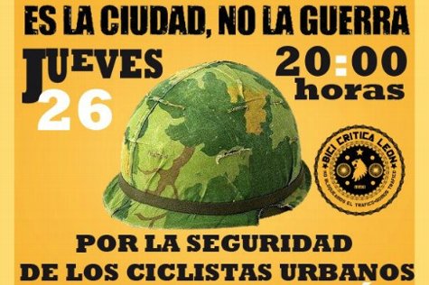 Es la ciudad no la guerra, nueva bici crítica temática este jueves en León  1343116830157bici%20critica%20juliodn