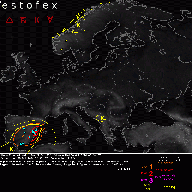 Satellite, mappa rilevamento fulmini  e radar  