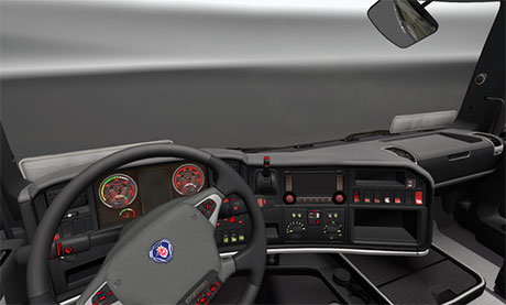 Scania red/black interior Scania-interior2