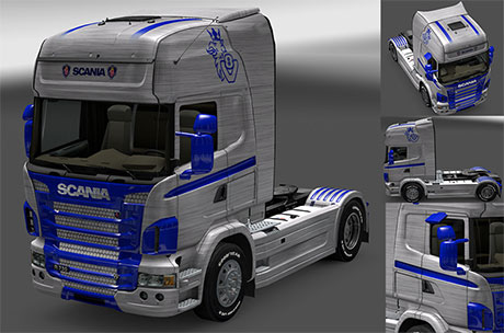 Scania gray/blue skin Scania-blau