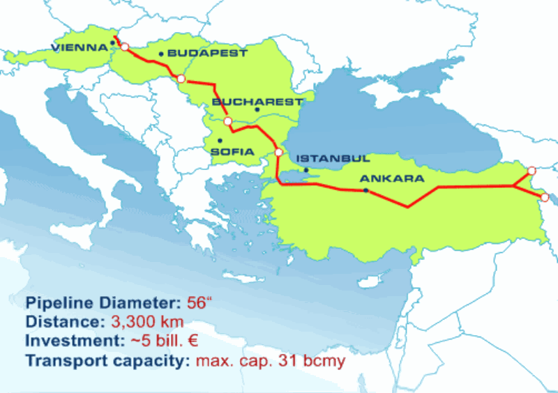 Semne proaste vara are  Nabucco-Pipeline-map