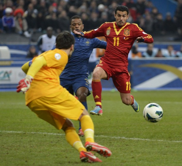 Mundial Brasil. Francia España. 0-1.-Espa%C3%B1a-gana-a-Francia-con-gol-de-Pedro-y-encarrila-su-pase-a-Brasil-2014-617x565