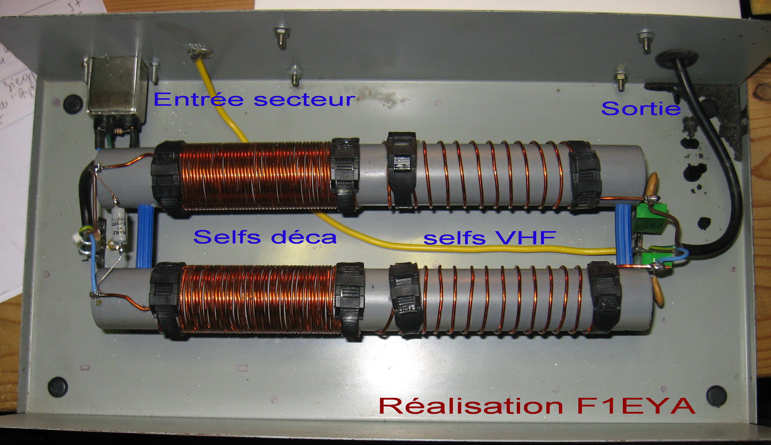Filtre secteur RF 1 (ou 2) KW Dessus