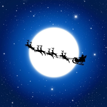Skywatching: Moon-Regulus at the Evening - Mars, Arcturus and Spica Before Sunrise Santa-Claus-Reindeer-LaFontaine