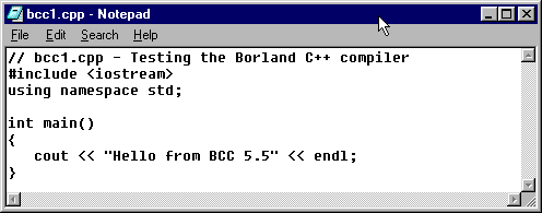 Borland c++ 5.5 compiler(Standard C++ edition) Bcc24