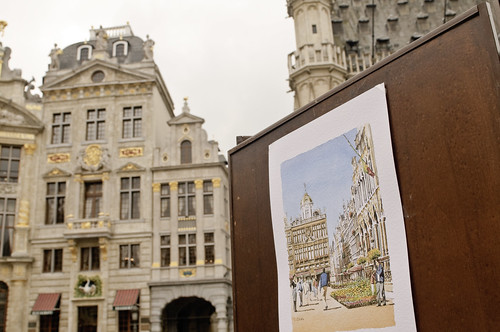 Grand'Place - façade du restaurant le cygne