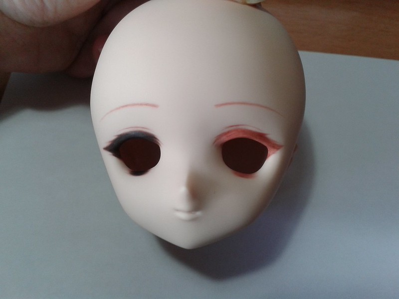 [Tutorial] Como maquillar una cabeza de Dollfie Dream , DD head 01 . 10002621183_3290690232_c