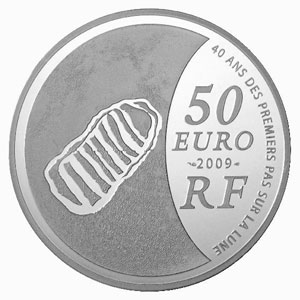 APOLLO 11 / ANNEE MONDIALE DE L'ASTRONOMIE 2009 / FRANCE 50 EUROS ARGENT